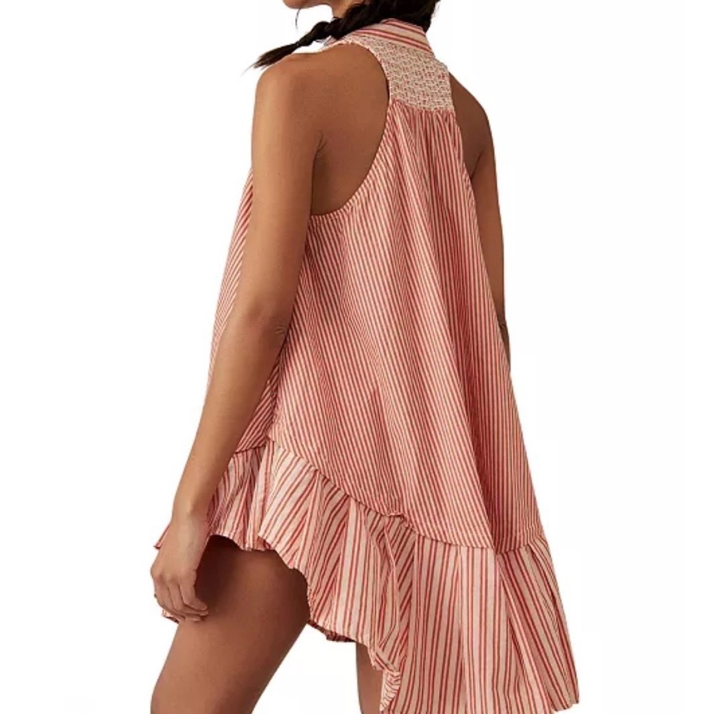 Free People Orange and White Textured Top - Picture 2 of 10